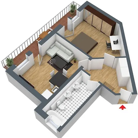 公寓 Herzstueck Im Haus Schlossblick 福森